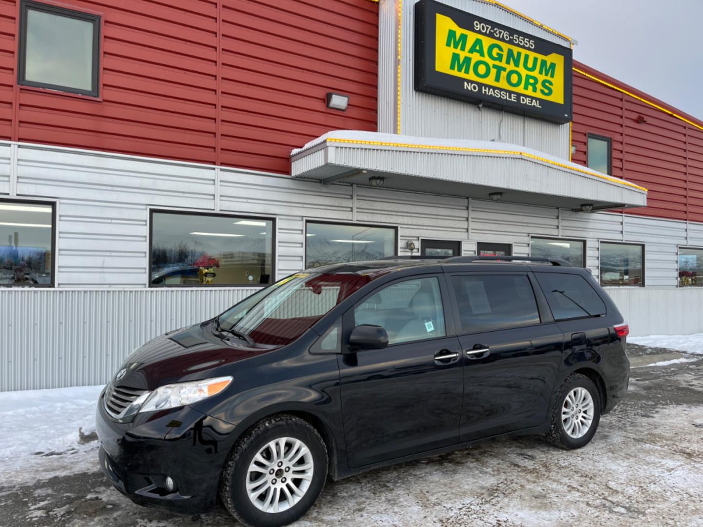 2016 BLACK /Gray Toyota Sienna XLE FWD 8-Passenger V6 (5TDYK3DC5GS) with an 3.5L V6 EFI DOHC 24V engine, 5A transmission, located at 1960 Industrial Drive, Wasilla, 99654, (907) 274-2277, 61.573475, -149.400146 - Photo#0